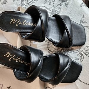 Matisse black slides heels size 9 NEW